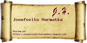 Josefovits Harmatka névjegykártya